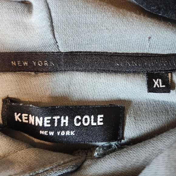Kenneth Cole Mens Grey Fleece Hoodie Logo Pullover Sweatshirt KF9V91PNFCM XL - Picture 3 of 14